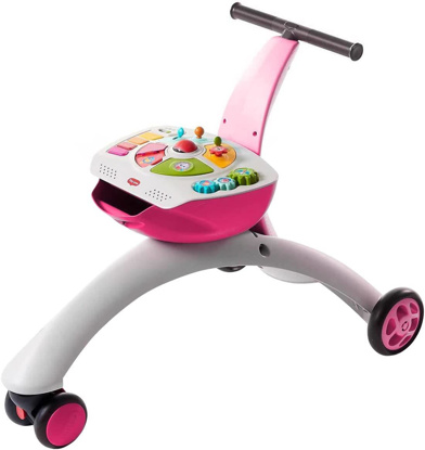 Immagine di Push Walker Walk Behind & Ride, bianco/rosa